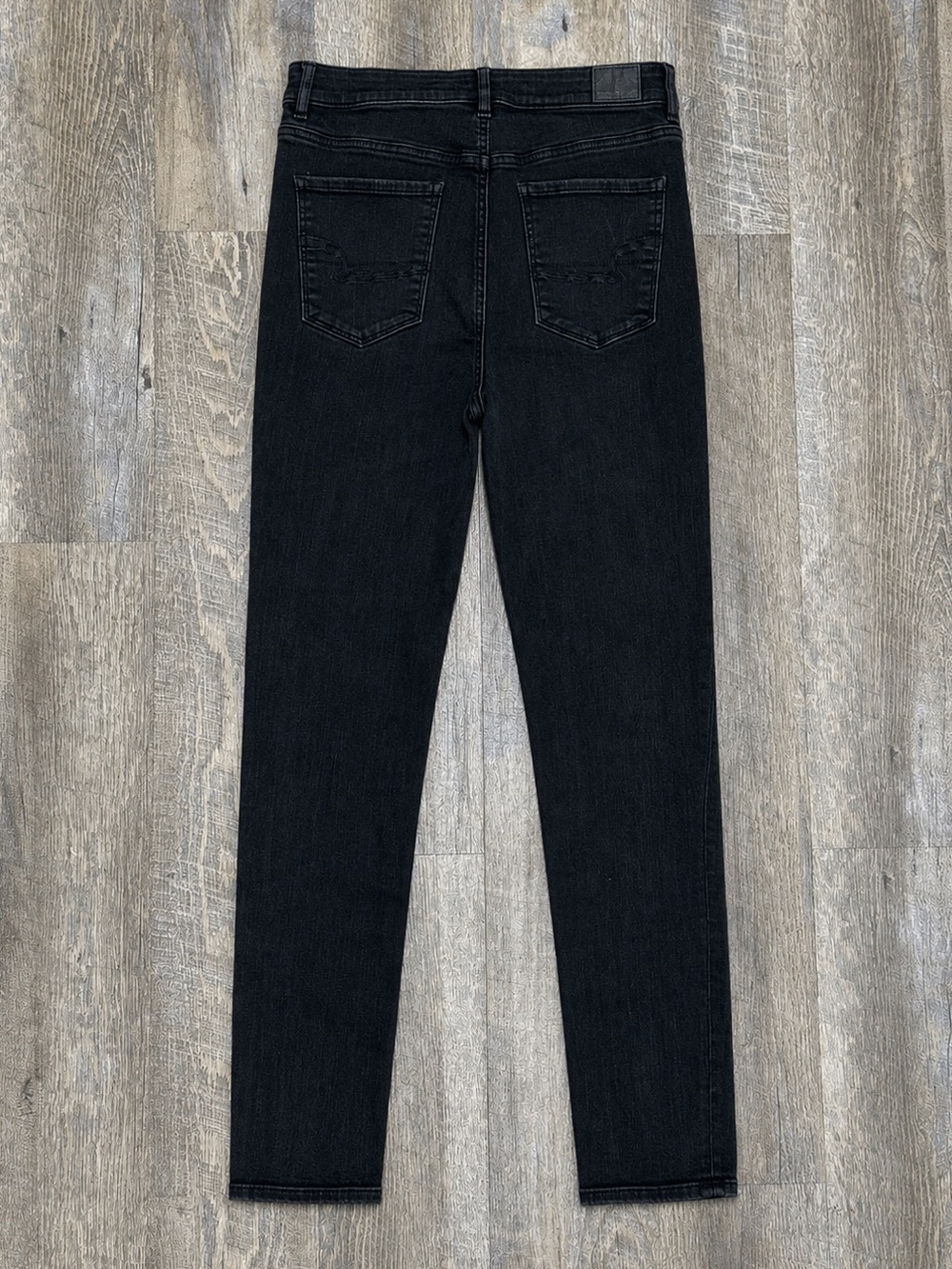 American Eagle Super Stretch Highest Rise Black Jegging Distressed Jeans Size 14